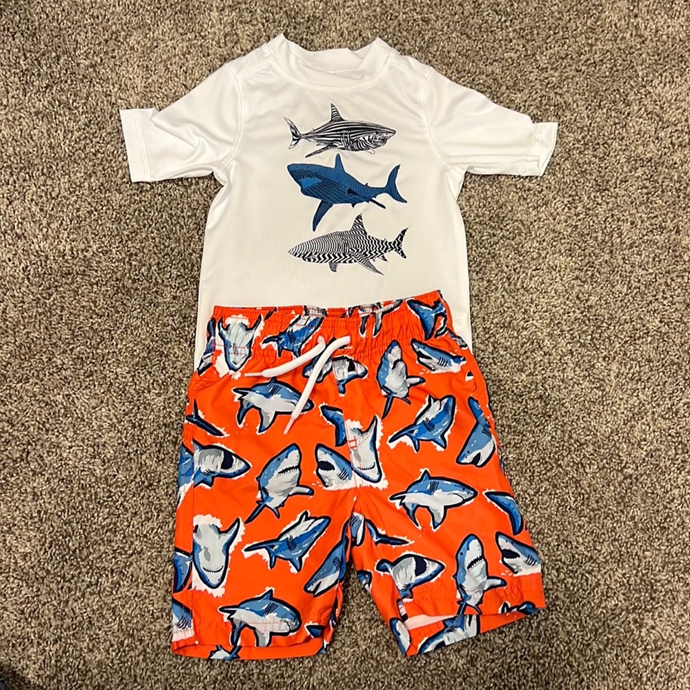 Place Sports Toddler Boy Rash Guard and Swim Trunks Set